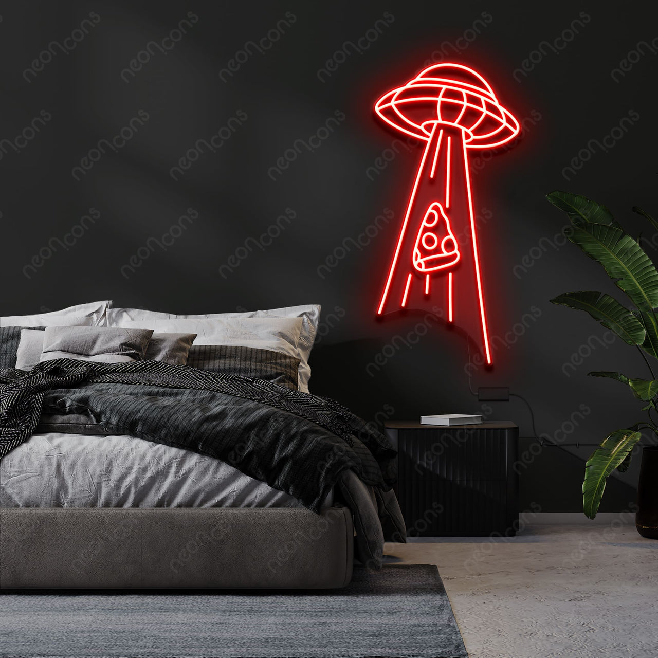 "Abducting Pizza" LED Neon by Neon Icons