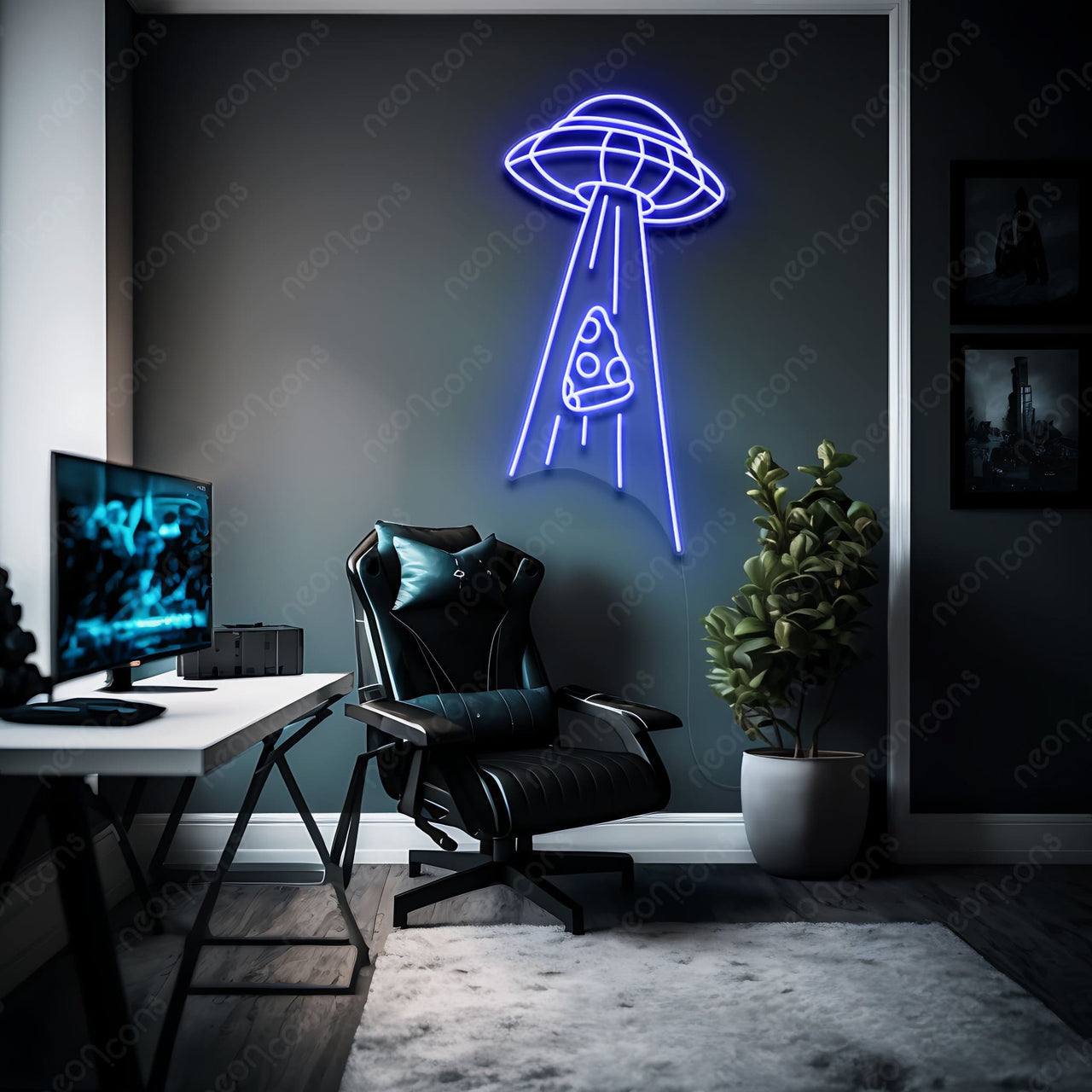 "Abducting Pizza" LED Neon by Neon Icons