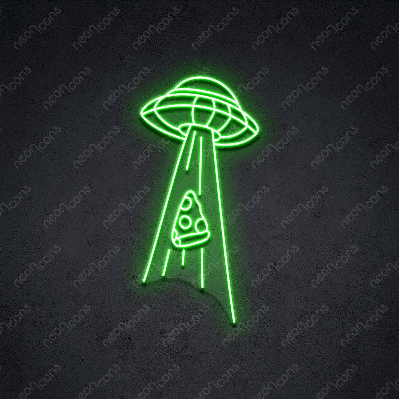 "Abducting Pizza" LED Neon 60cm (2ft) / Green / LED Neon by Neon Icons