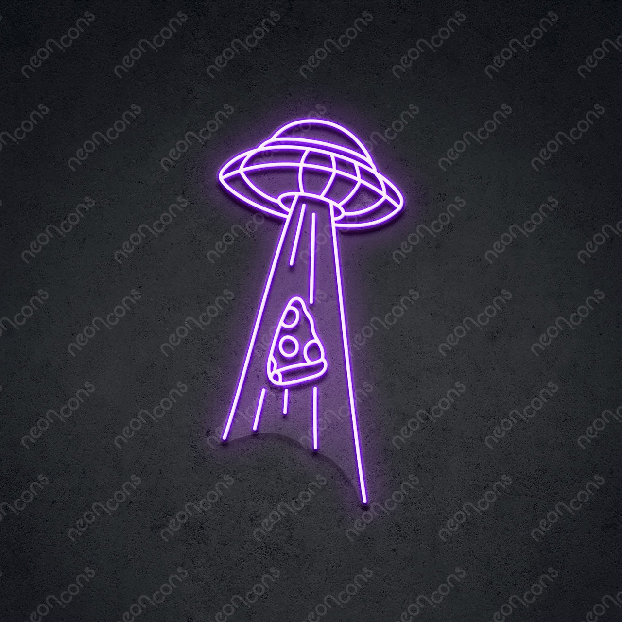 "Abducting Pizza" LED Neon 60cm (2ft) / Purple / LED Neon by Neon Icons