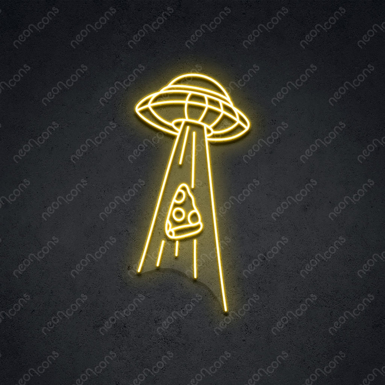 "Abducting Pizza" LED Neon 60cm (2ft) / Yellow / LED Neon by Neon Icons