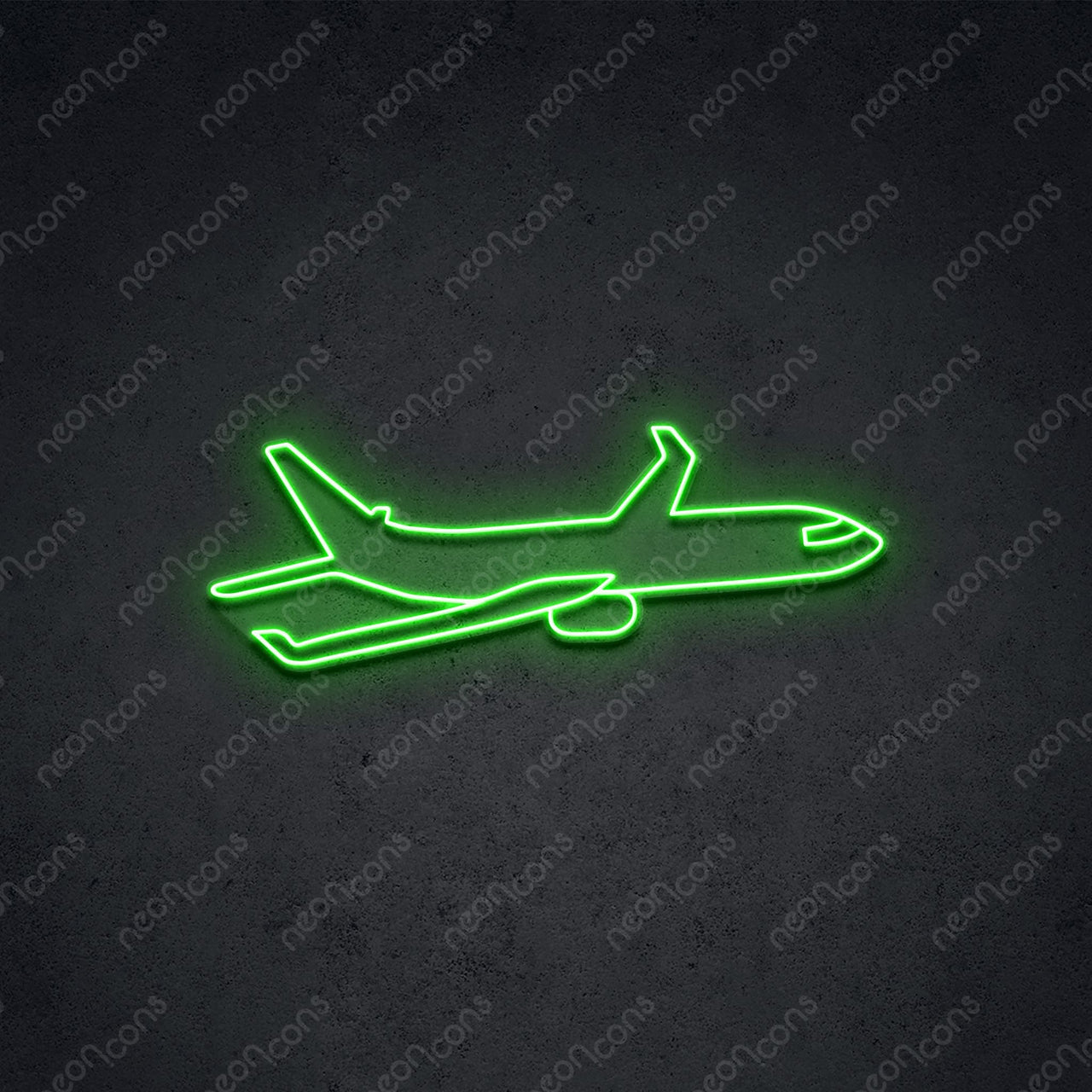 "Airplane" LED Neon 60cm (2ft) / Green / LED Neon by Neon Icons