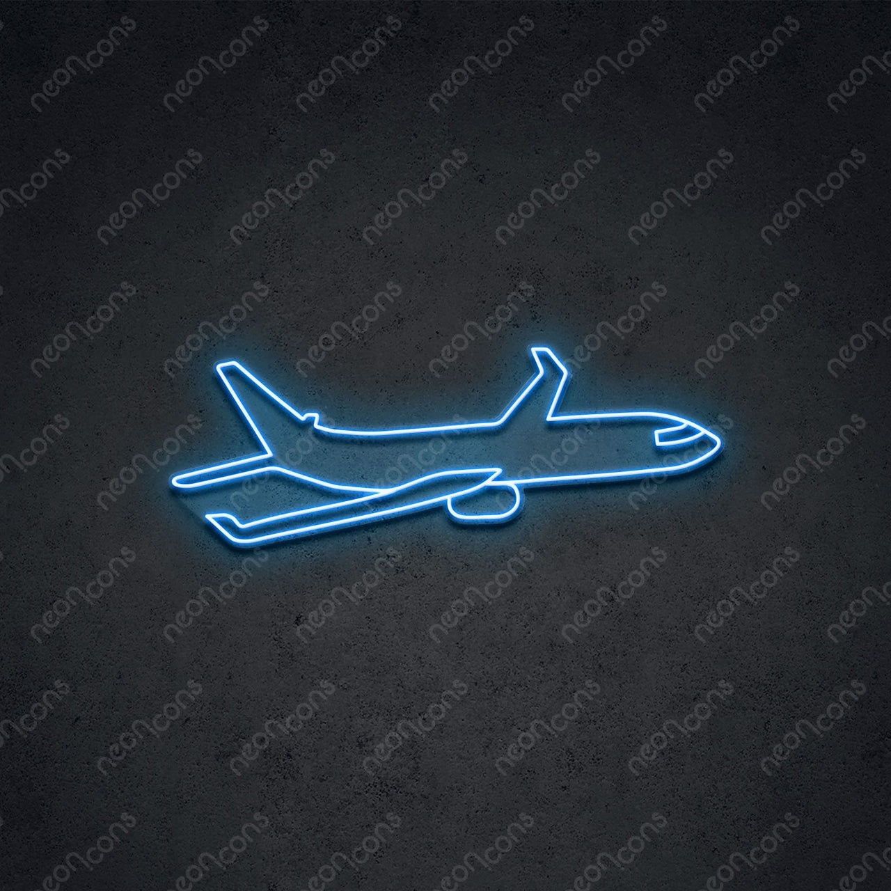 "Airplane" LED Neon 60cm (2ft) / Ice Blue / LED Neon by Neon Icons