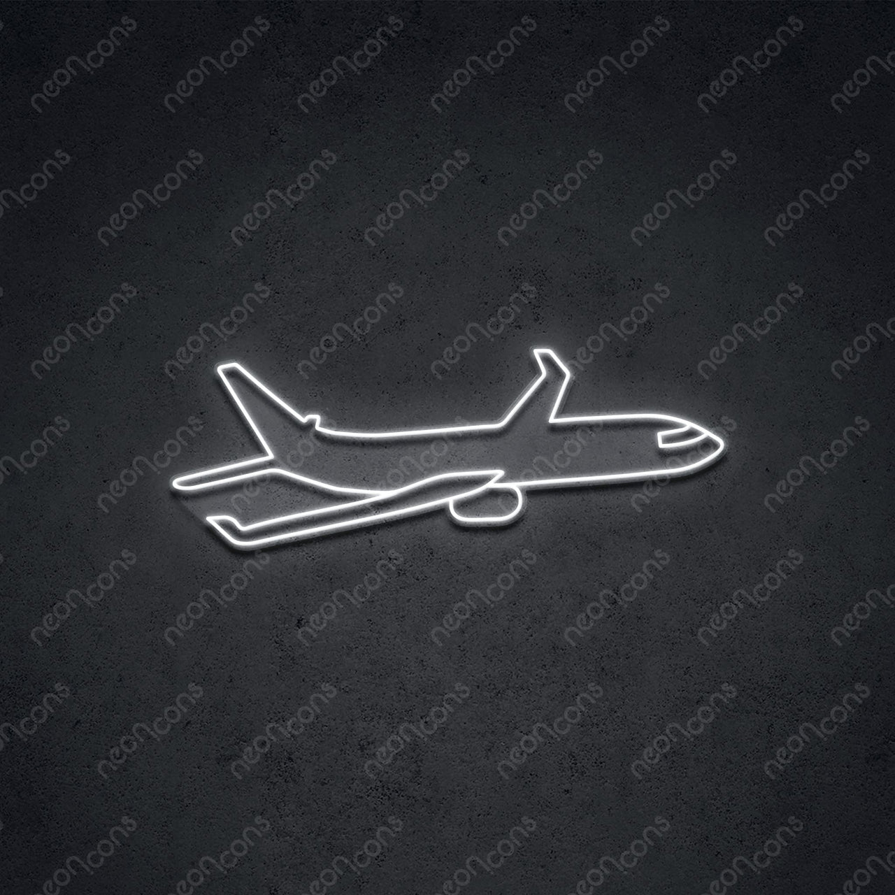 "Airplane" LED Neon 60cm (2ft) / White / LED Neon by Neon Icons