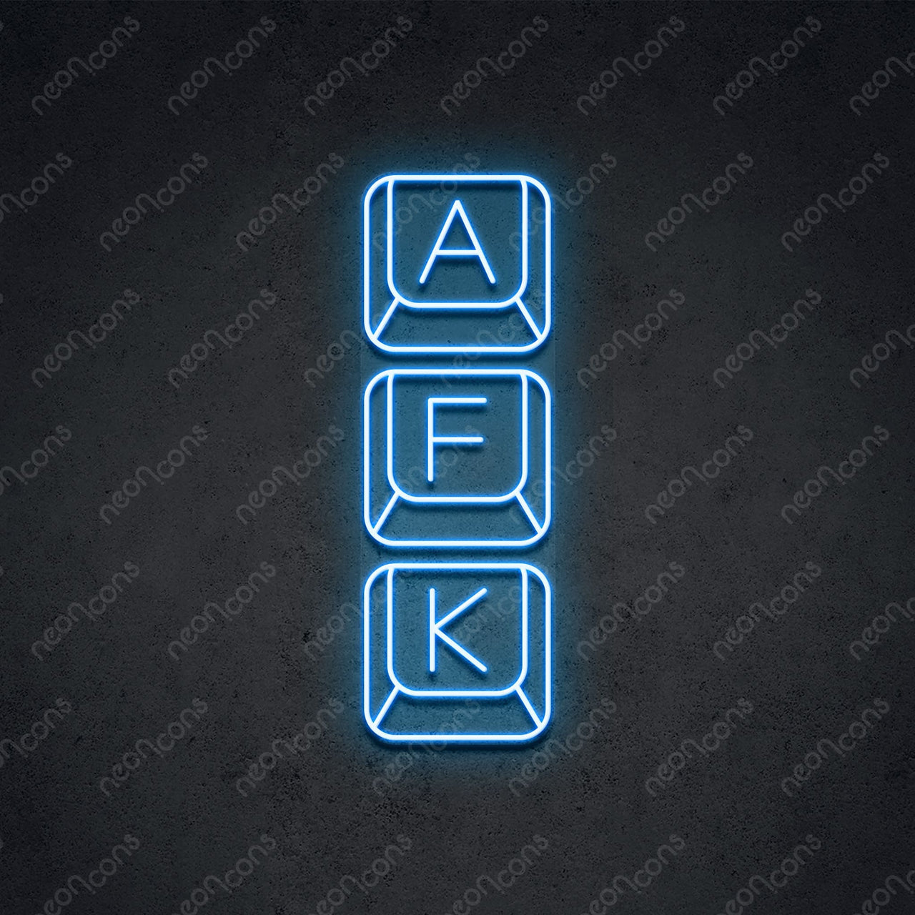 'Away From Keyboard' Neon Sign 45cm (1.5ft) / Ice Blue / LED by Neon Icons