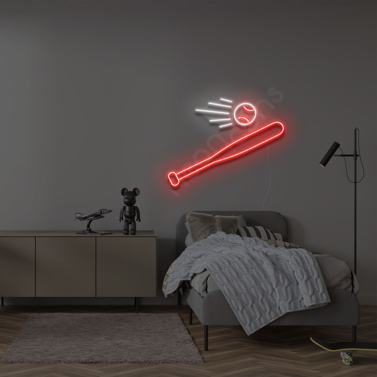 "Batter Up" Multicolour Neon Sign by Neon Icons