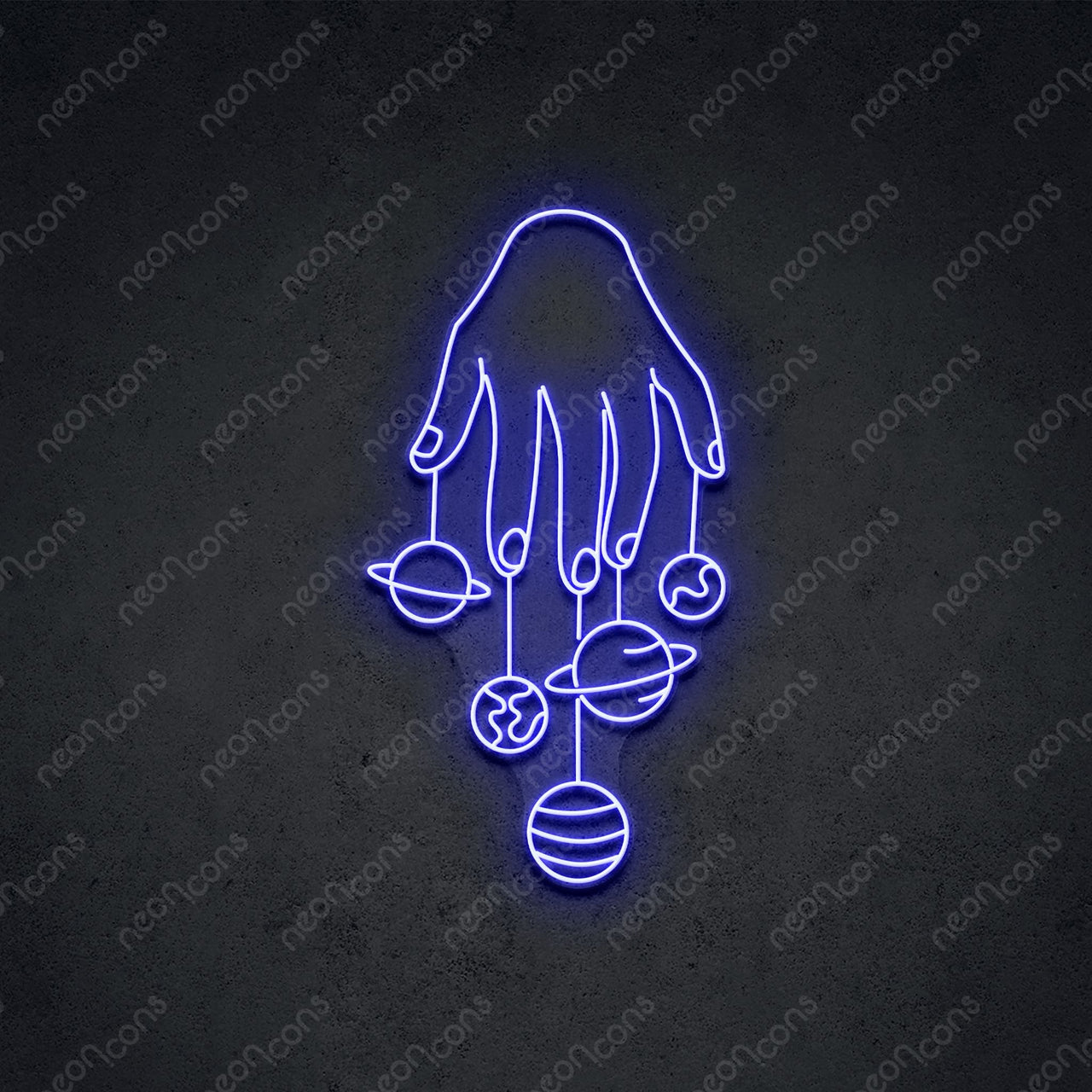 "Cosmic Hand" LED Neon 75cm (2.5ft) / Blue / LED Neon by Neon Icons