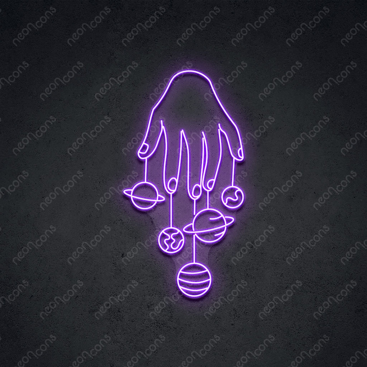 "Cosmic Hand" LED Neon 75cm (2.5ft) / Purple / LED Neon by Neon Icons