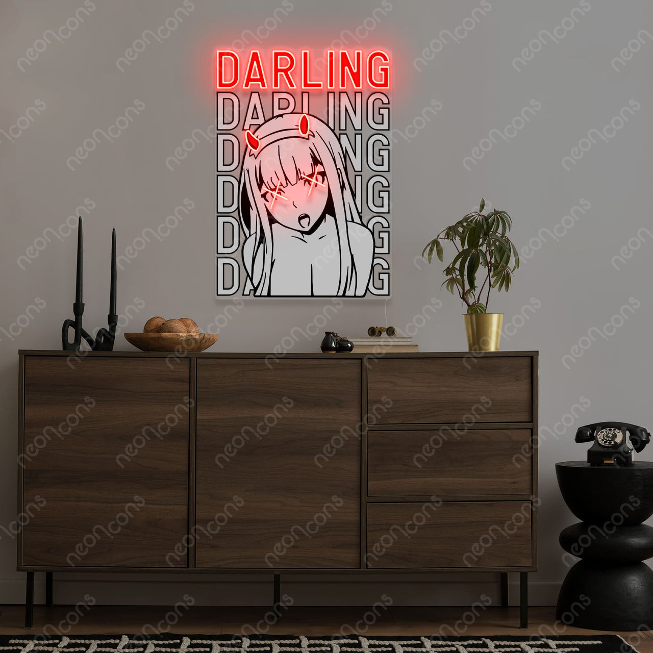 "Darling" LED Neon x Print by Neon Icons