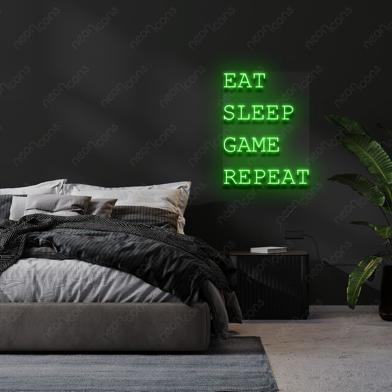 "Eat Sleep Game Repeat" LED Neon by Neon Icons