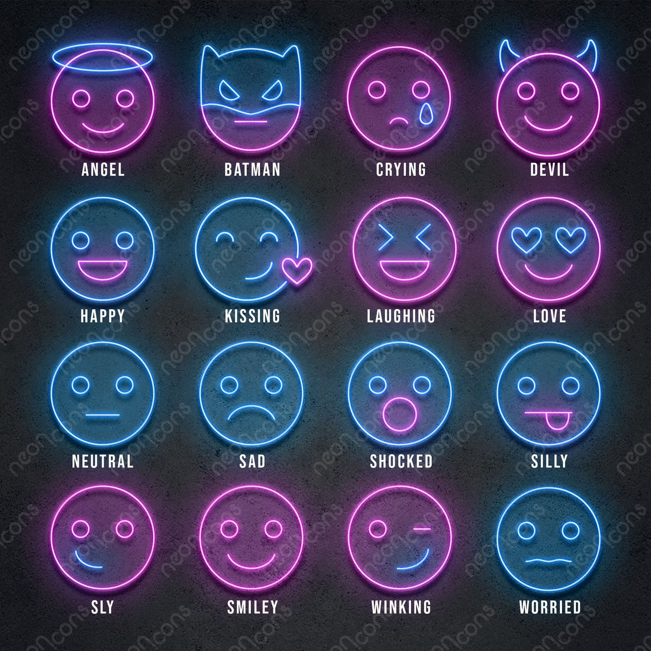 "Emoji Characters" LED Neon by Neon Icons