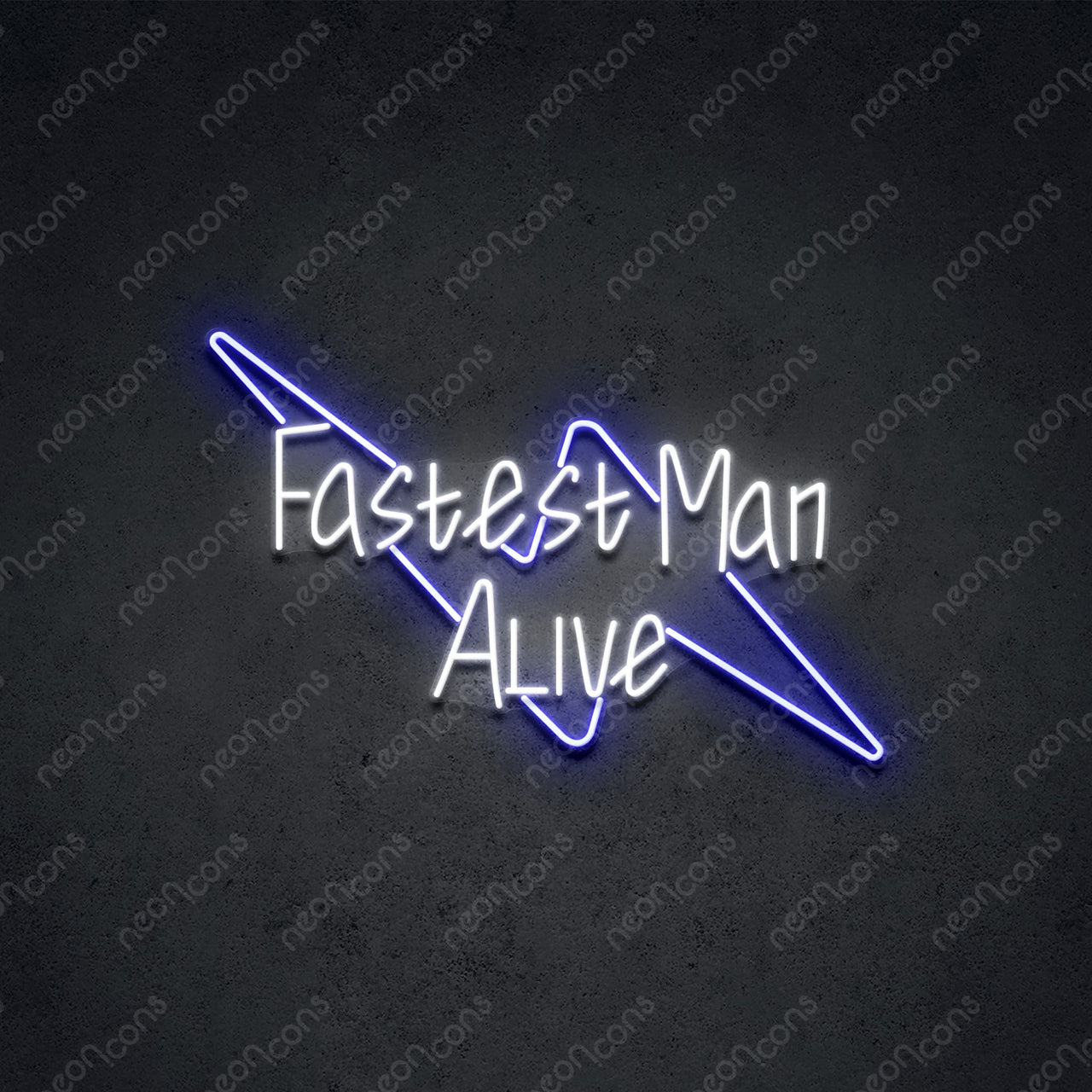 "Fastest Man Alive" Neon Sign 60cm (2ft) / Blue / LED Neon by Neon Icons