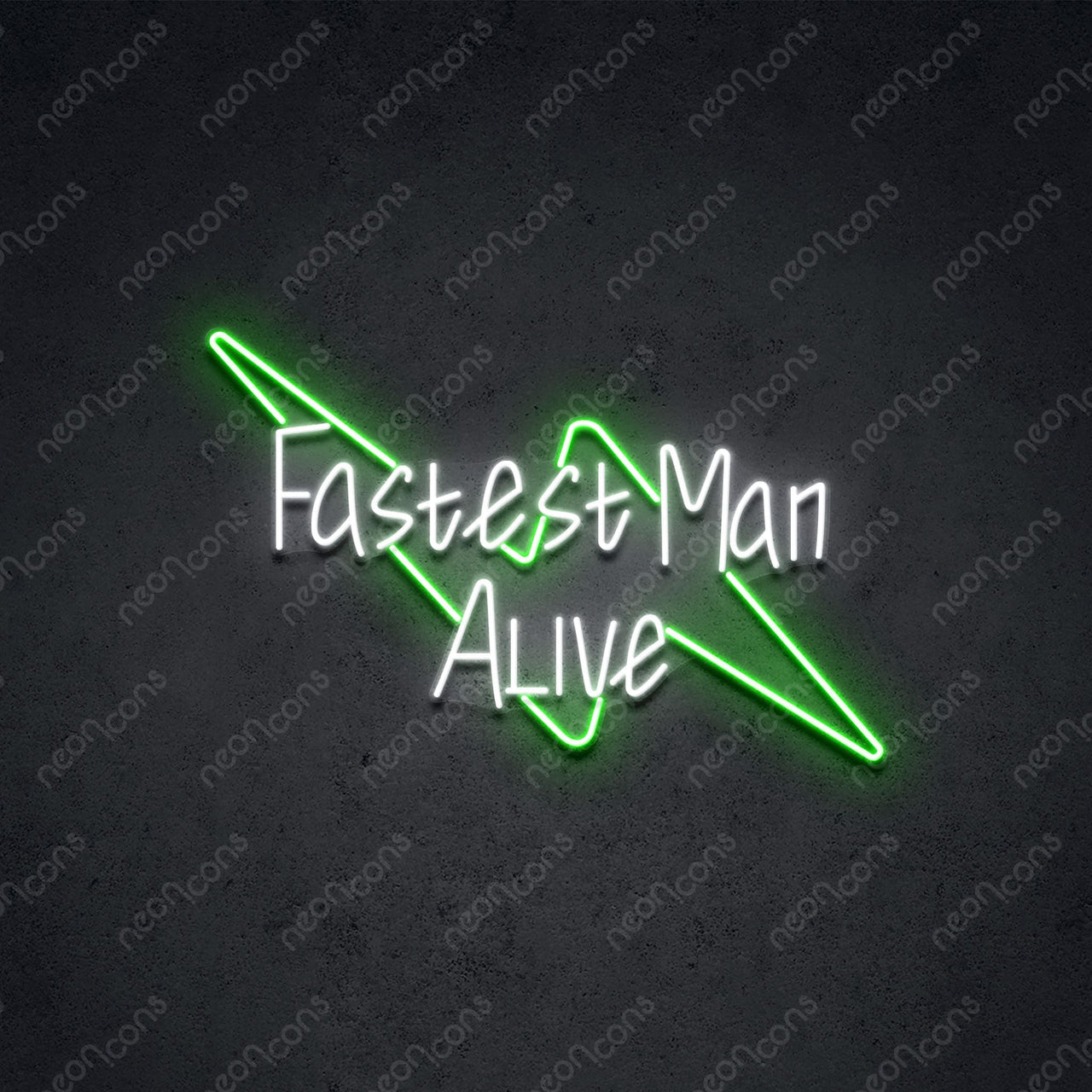 "Fastest Man Alive" Neon Sign 60cm (2ft) / Green / LED Neon by Neon Icons