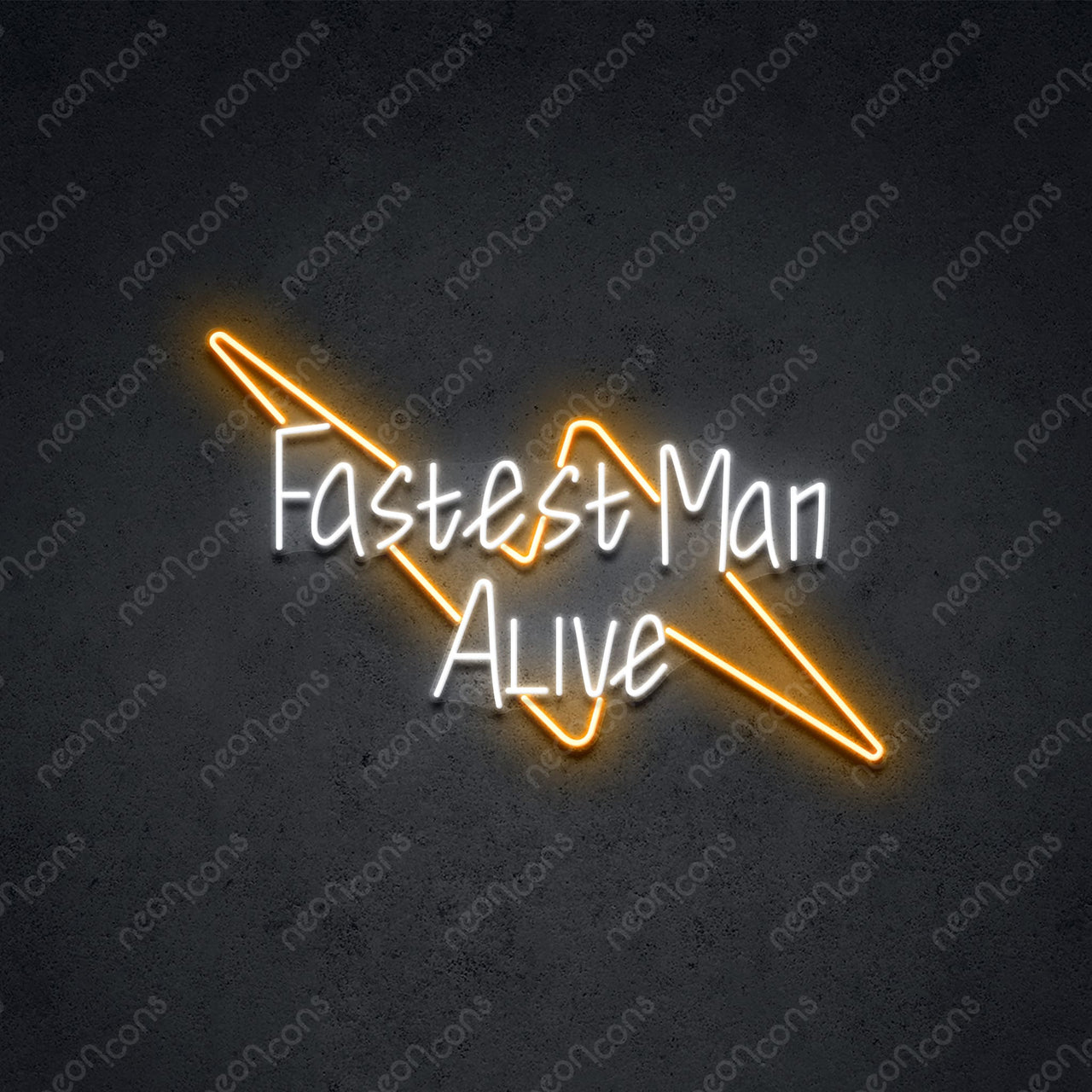 "Fastest Man Alive" Neon Sign 60cm (2ft) / Orange / LED Neon by Neon Icons