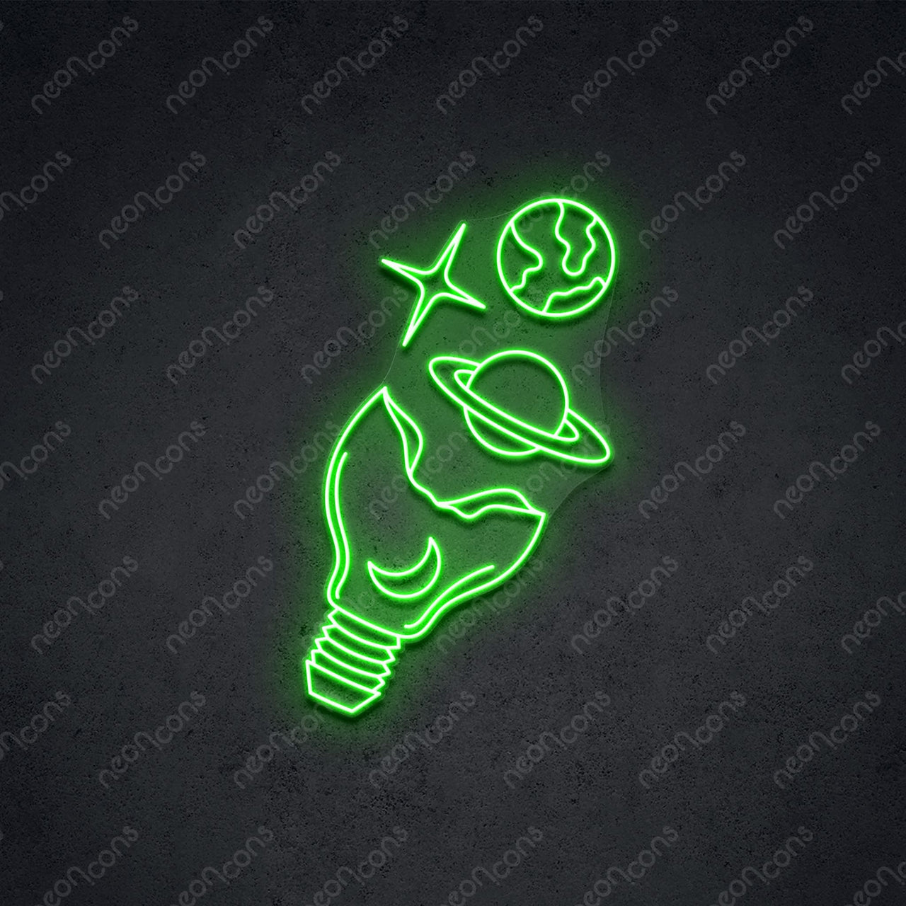 "Galactic Bulb" LED Neon 60cm (2ft) / Green / LED Neon by Neon Icons