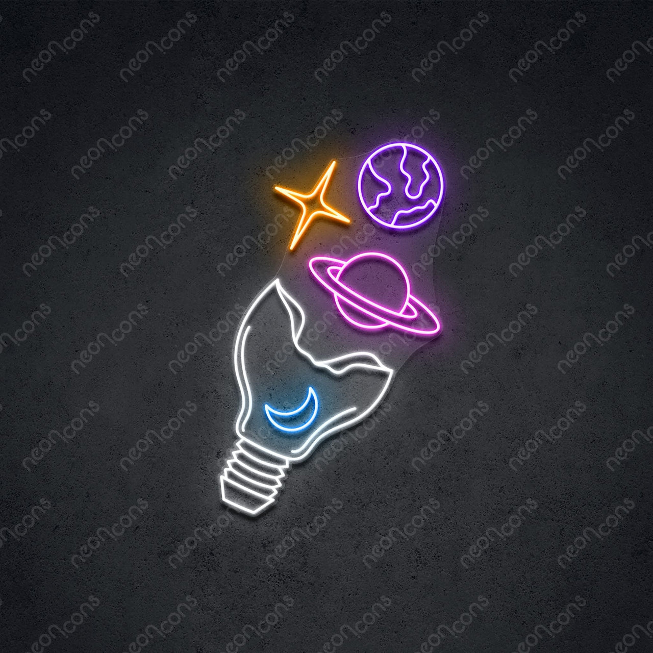 "Galactic Bulb" LED Neon 60cm (2ft) / Multicolored / LED Neon by Neon Icons