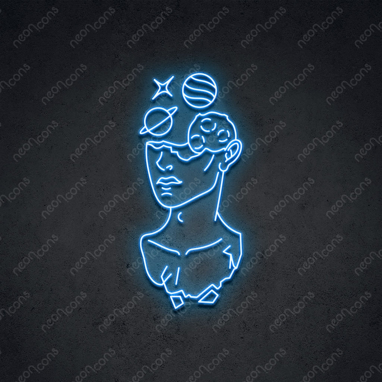 "Galactic David" LED Neon 60cm (2ft) / Ice Blue / LED Neon by Neon Icons