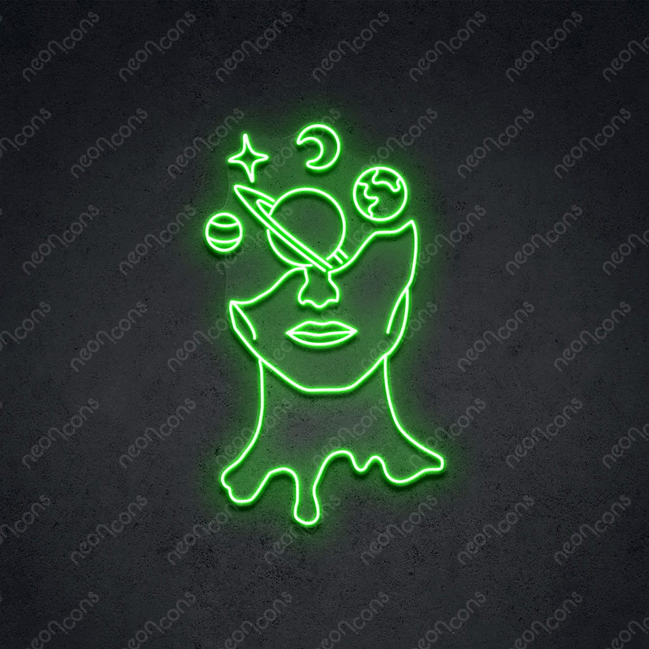 "Galaxy Brain" LED Neon 60cm (2ft) / Green / LED Neon by Neon Icons