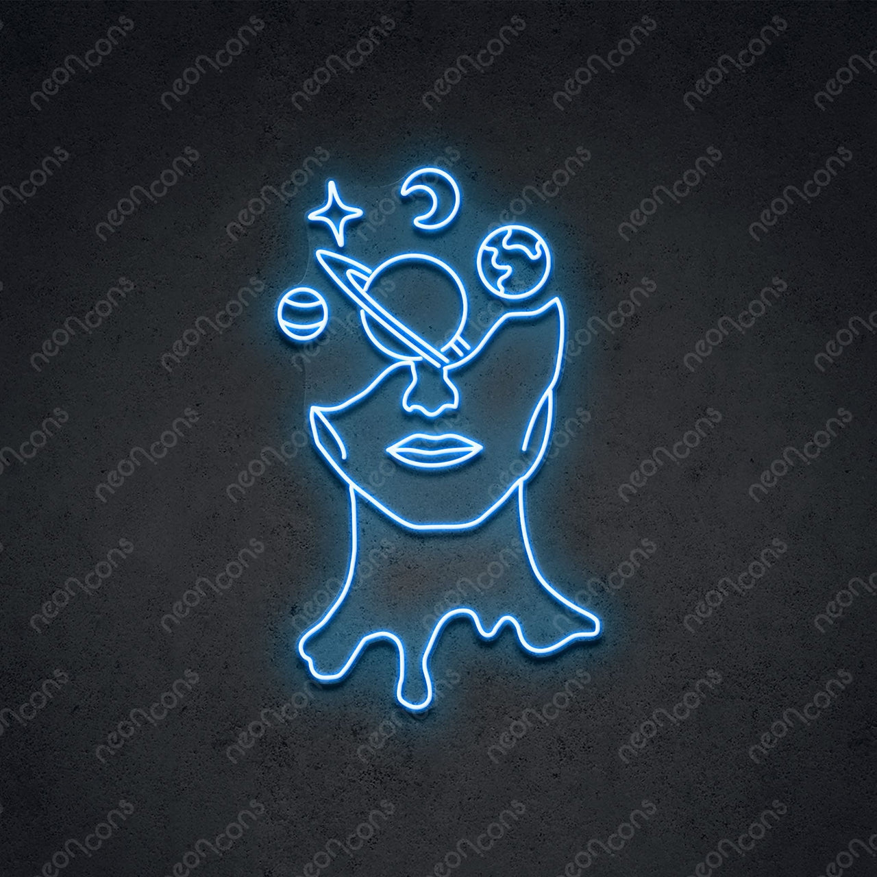 "Galaxy Brain" LED Neon 60cm (2ft) / Ice Blue / LED Neon by Neon Icons