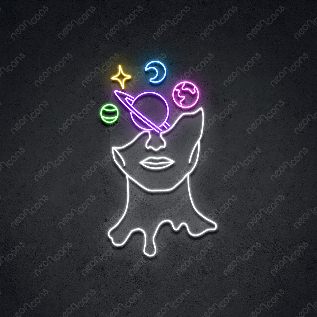 "Galaxy Brain" LED Neon 60cm (2ft) / Multicolored / LED Neon by Neon Icons