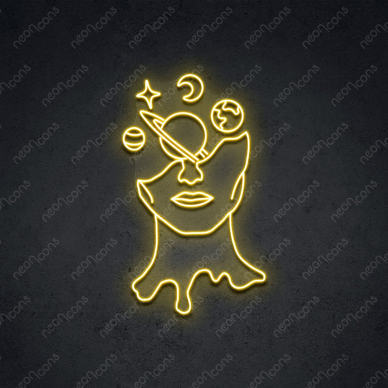 "Galaxy Brain" LED Neon 60cm (2ft) / Yellow / LED Neon by Neon Icons