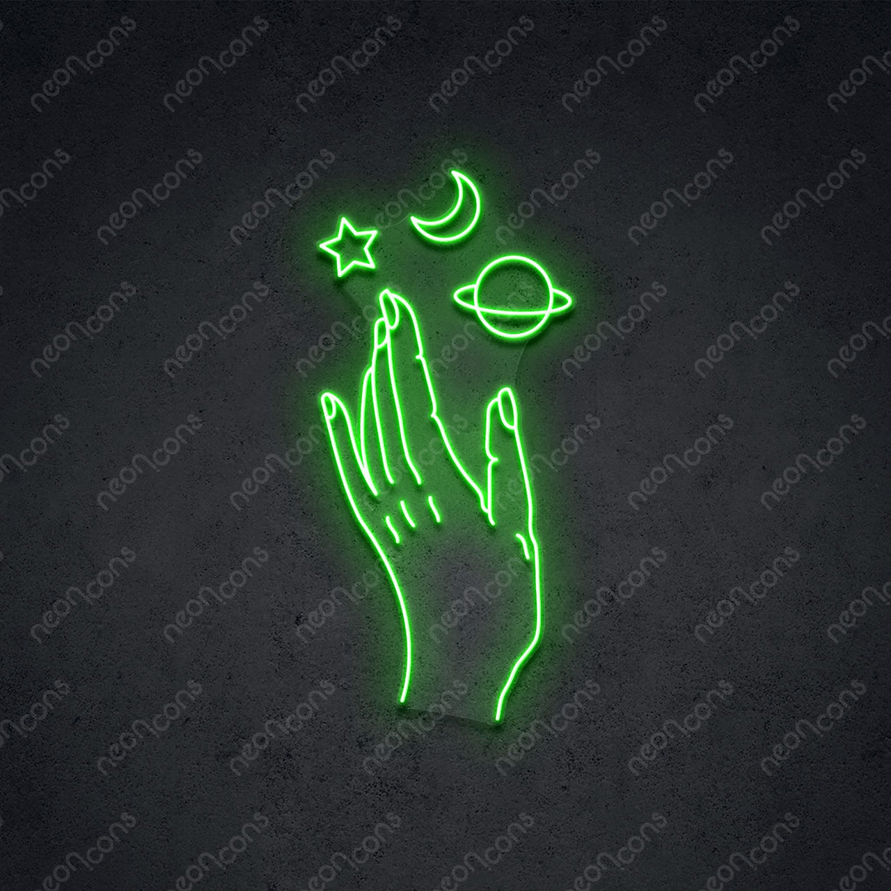 "Galaxy Hand" LED Neon 60cm (2ft) / Green / LED Neon by Neon Icons