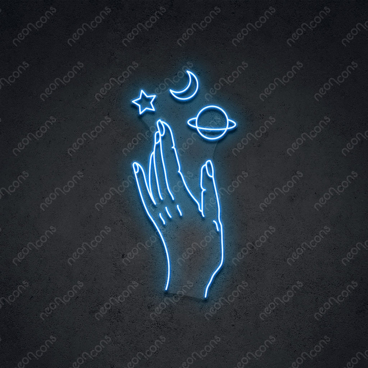 "Galaxy Hand" LED Neon 60cm (2ft) / Ice Blue / LED Neon by Neon Icons