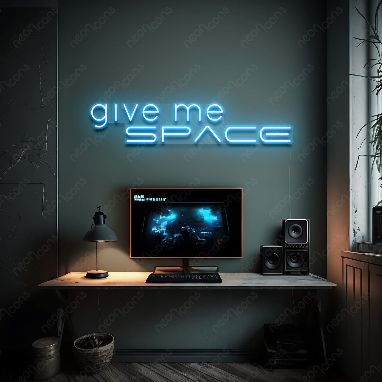 "Give Me Space" Neon Sign by Neon Icons