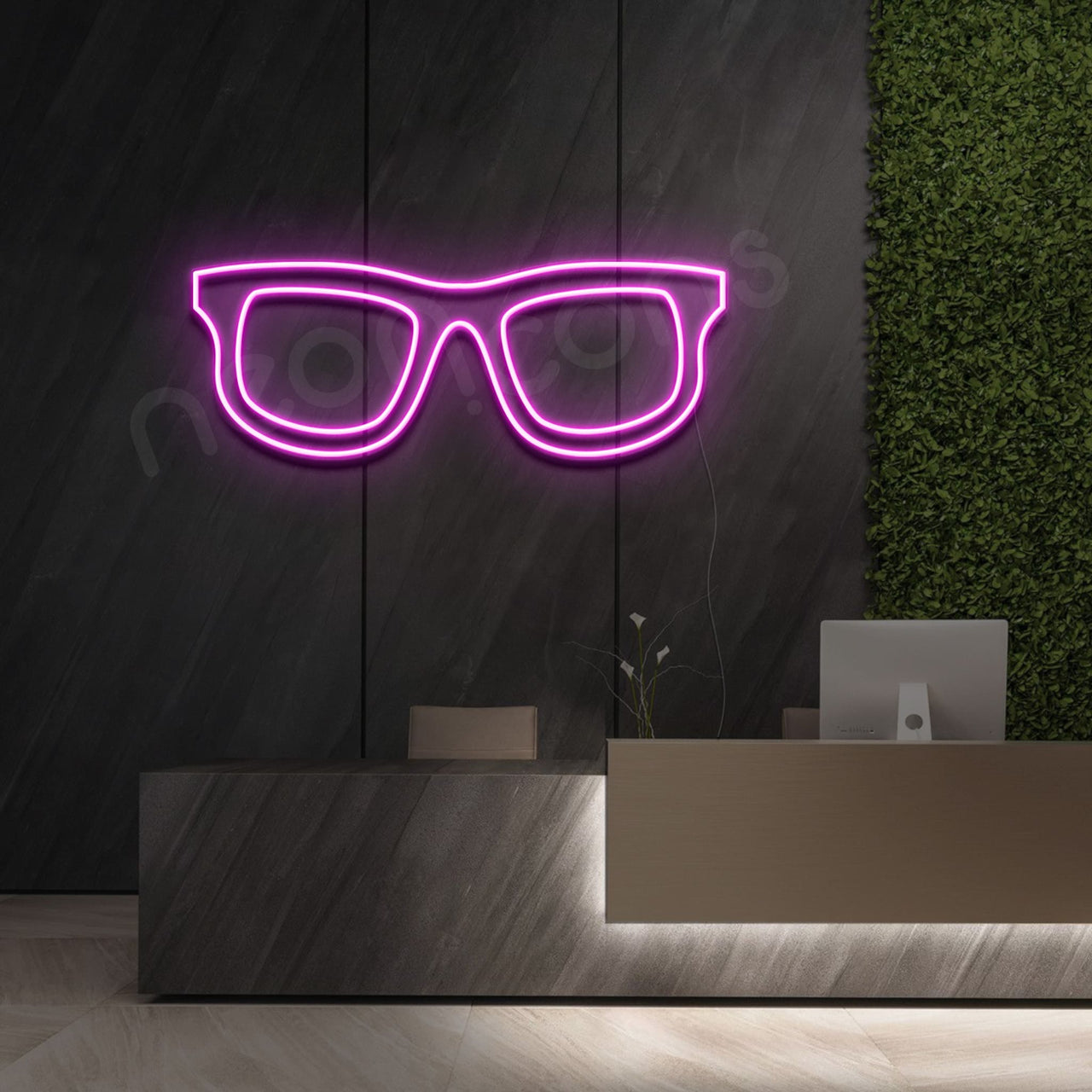 "Glasses" Neon Sign 40cm (1.3ft) / Pink / LED by Neon Icons