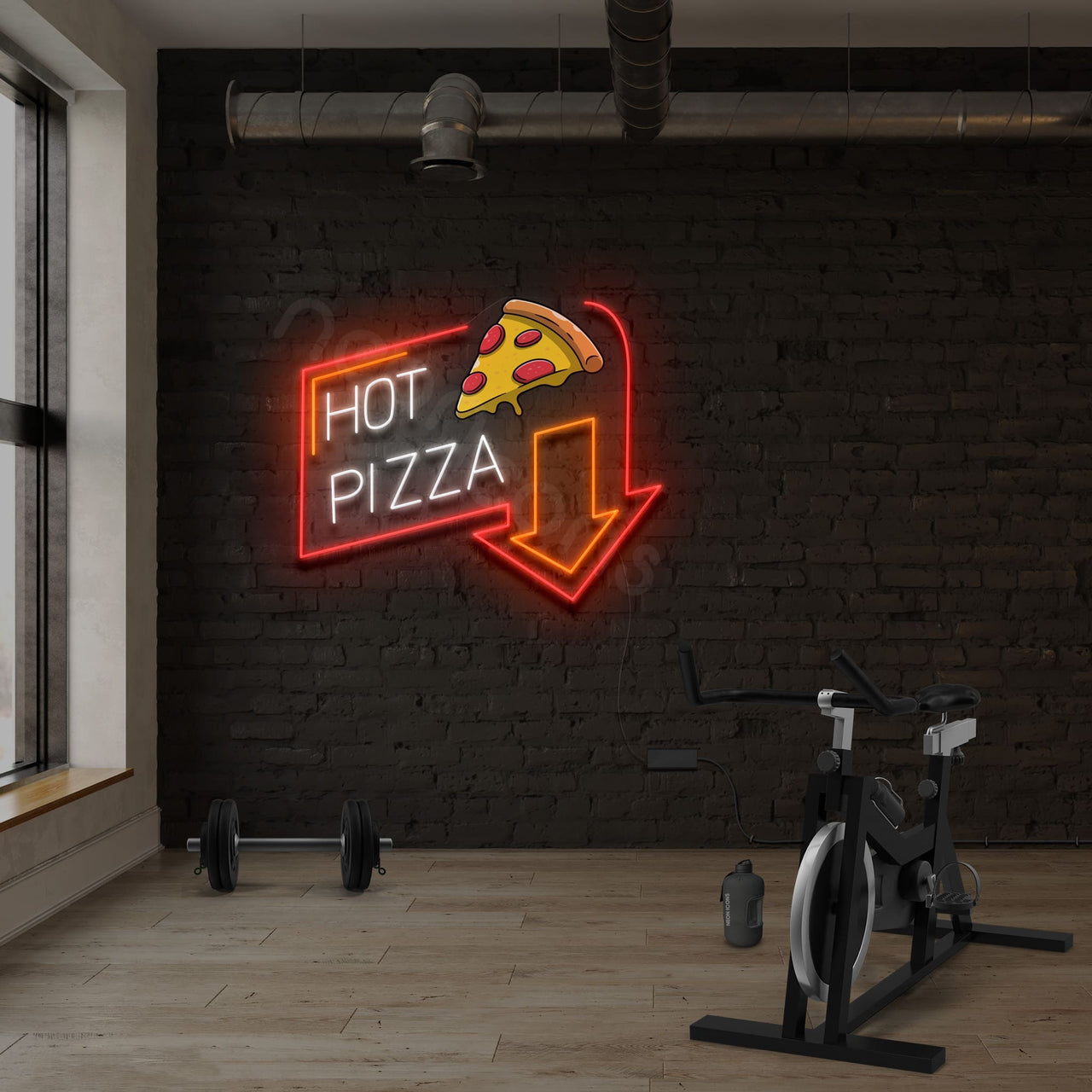 "Hot Pizza" LED Neon x Acrylic Print by Neon Icons