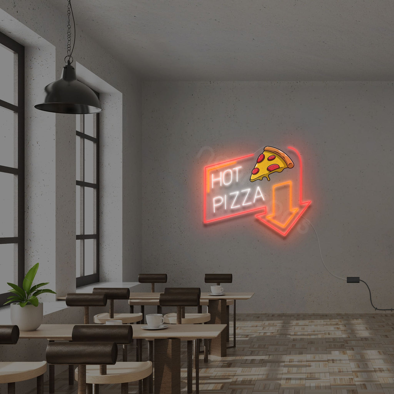 "Hot Pizza" LED Neon x Acrylic Print by Neon Icons