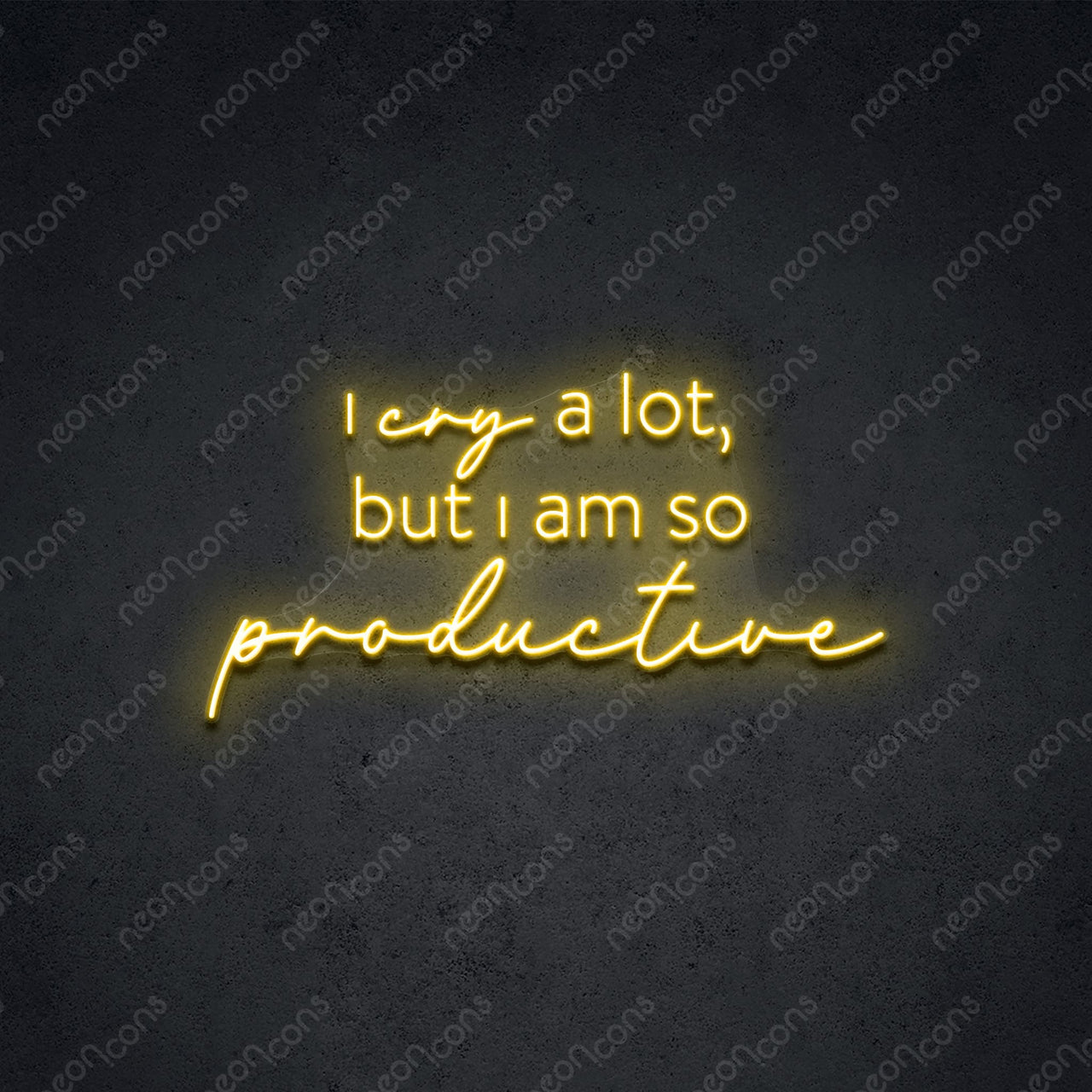 "I Am So Productive" Neon Sign 60cm (2ft) / Yellow / LED Neon by Neon Icons