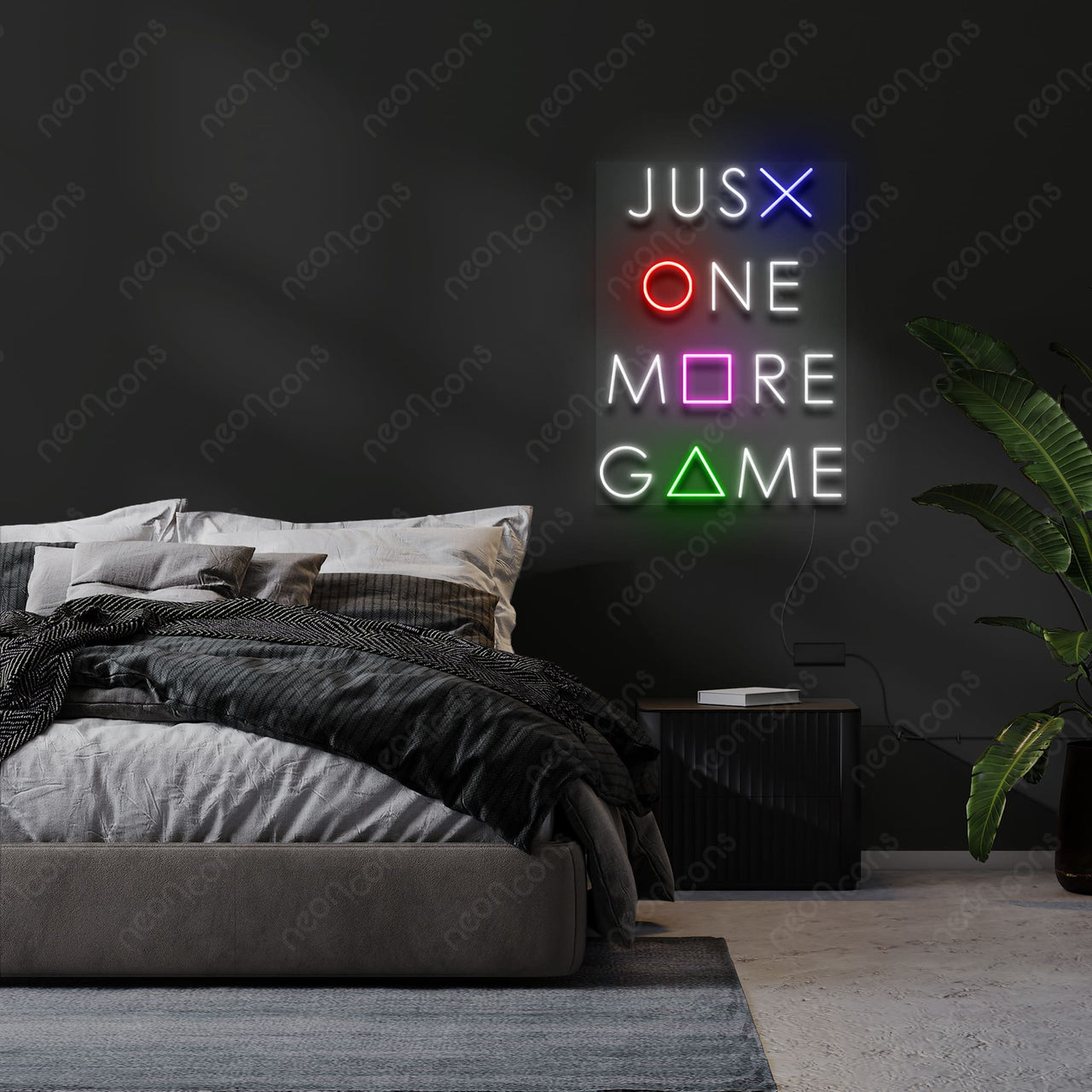 "Just One More Game" Neon Sign by Neon Icons