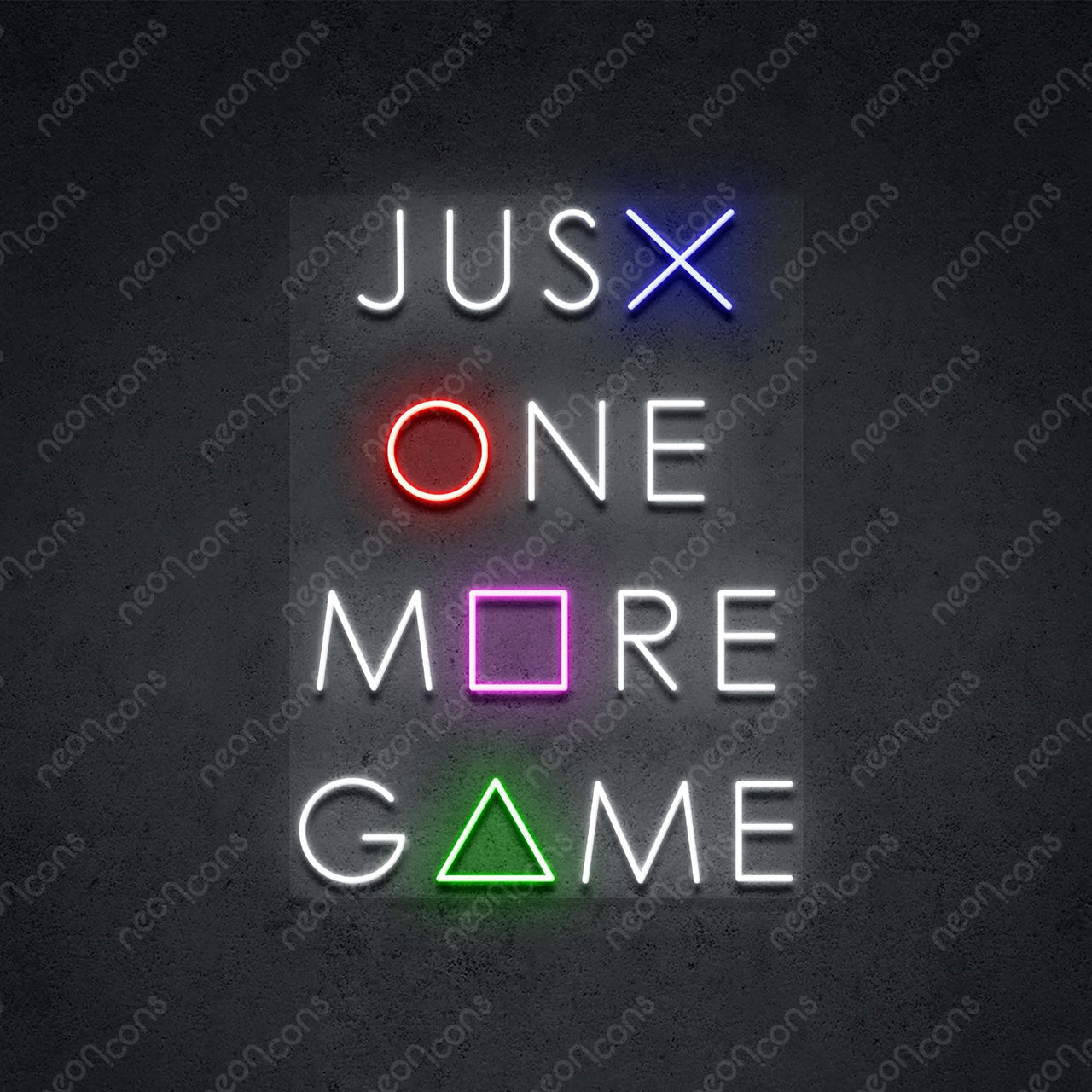 "Just One More Game" Neon Sign by Neon Icons