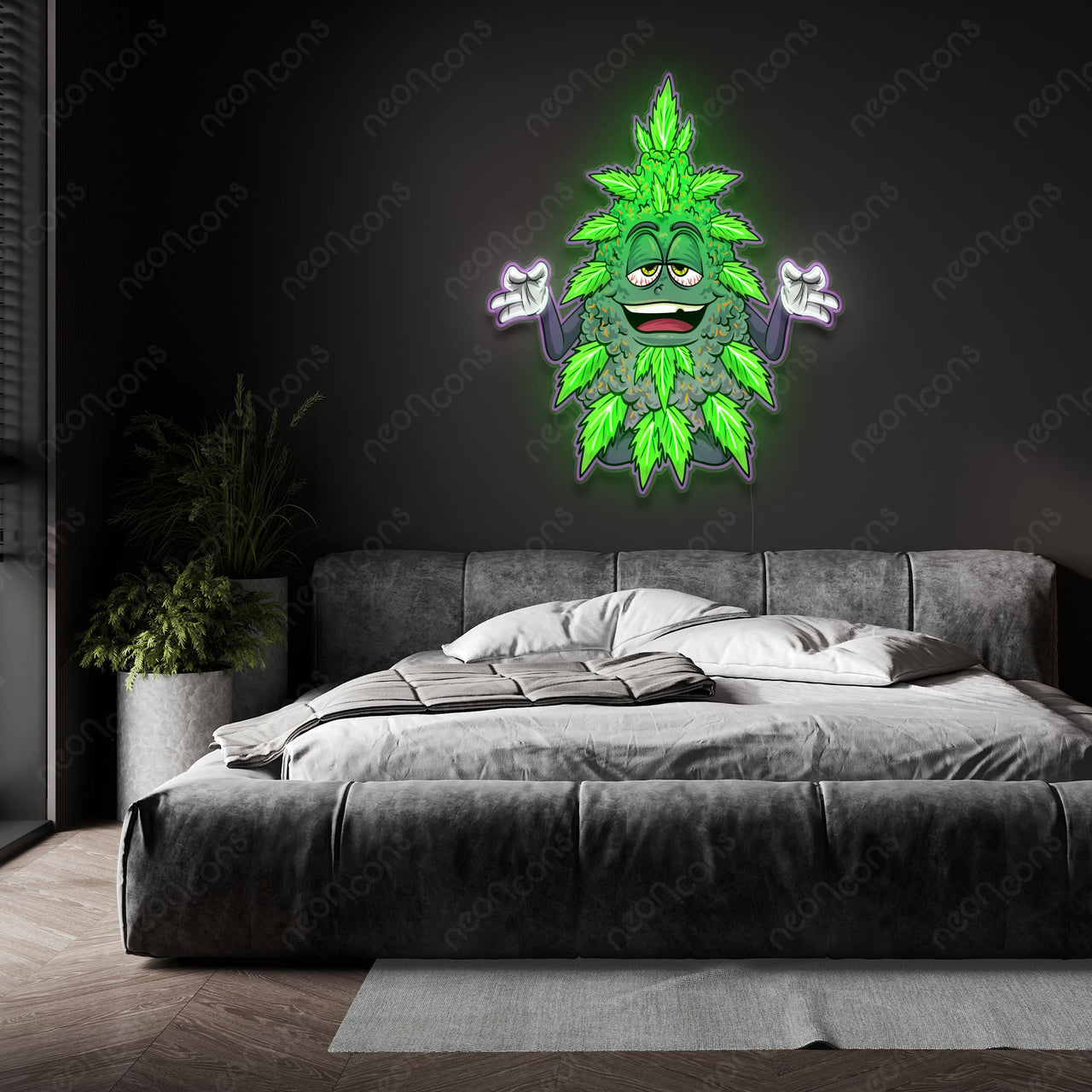 "Kush Bush" LED Neon x Print by Neon Icons