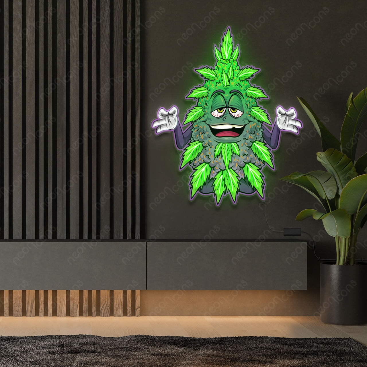 "Kush Bush" LED Neon x Print by Neon Icons