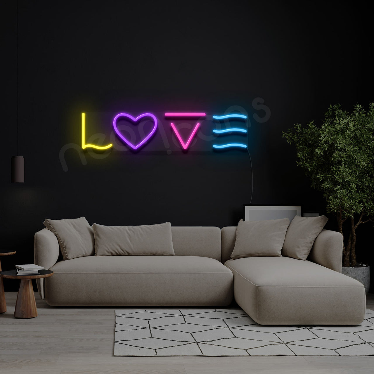 "L O V E" Multicolour Neon Sign by Neon Icons