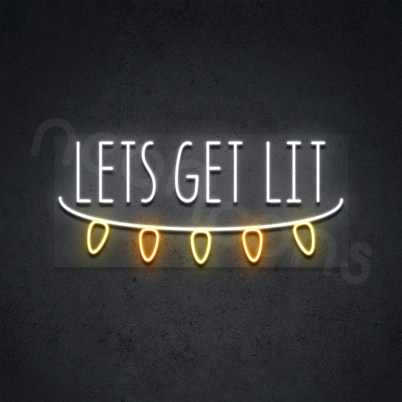 "Lets Get Lit" Neon Sign by Neon Icons