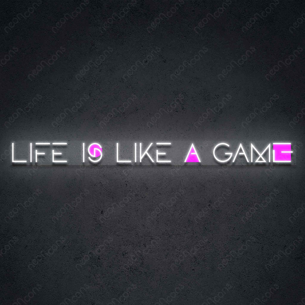 "Life is Like a Game" LED Neon Life is Like Game by Neon Icons