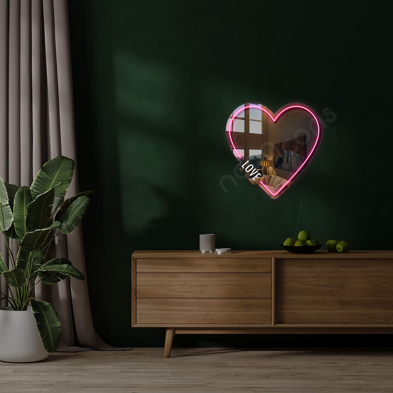 "Love" LED Neon x Acrylic Mirror by Neon Icons