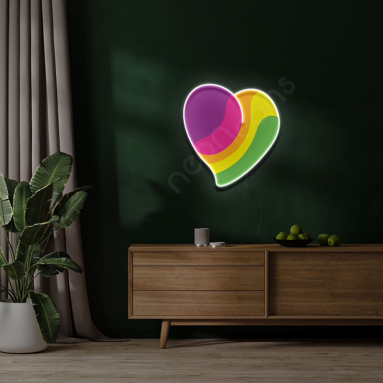 "Multicolored Heart" Neon x Acrylic Artwork by Neon Icons