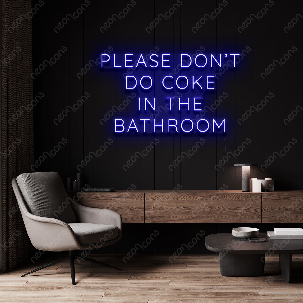 "Please Don't Do Coke In The Bathroom" LED Neon Sign by Neon Icons