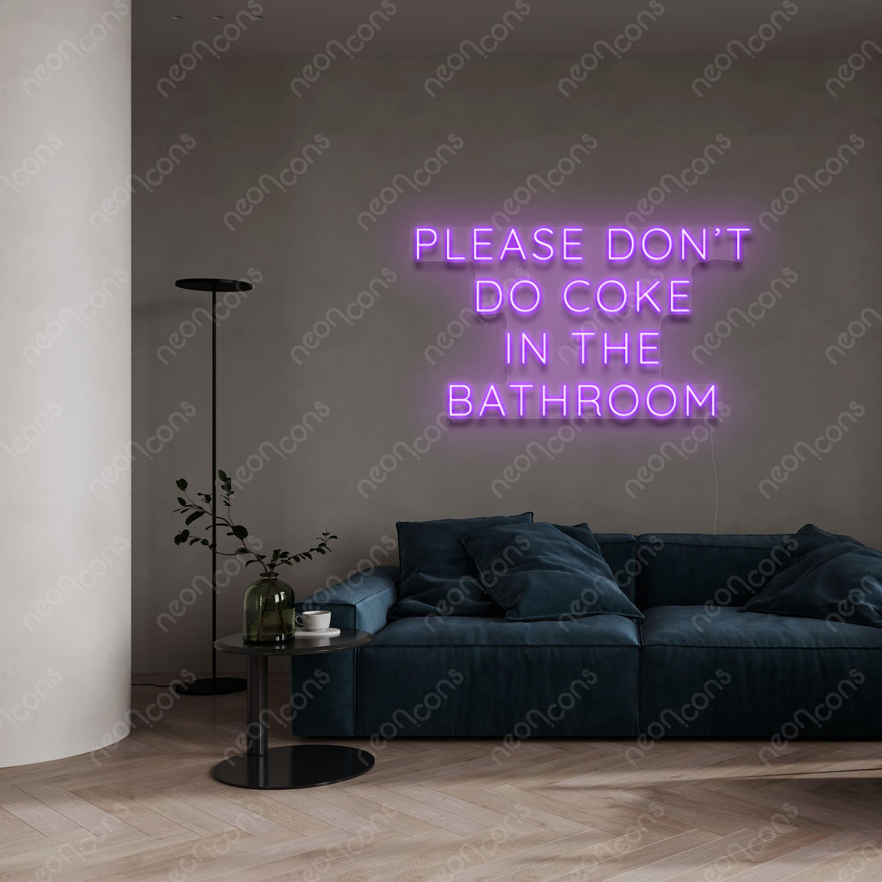 "Please Don't Do Coke In The Bathroom" LED Neon Sign by Neon Icons