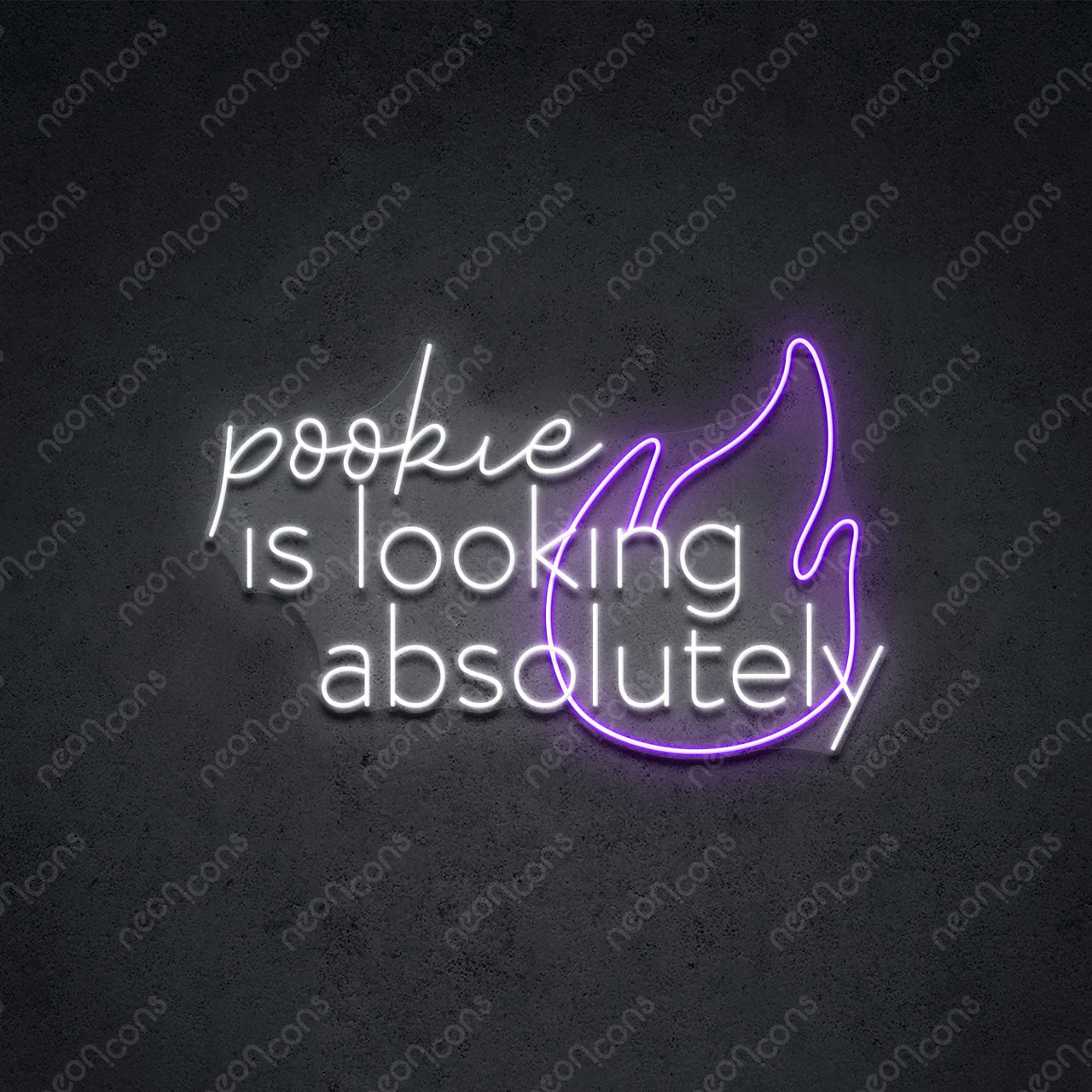 "Pookie Is Fire" LED Neon 45cm (1.5ft) / Purple / LED Neon by Neon Icons