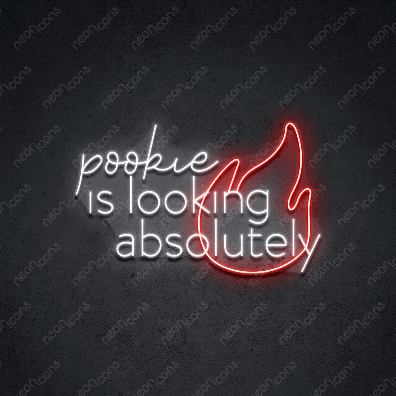 "Pookie Is Fire" LED Neon 45cm (1.5ft) / Red / LED Neon by Neon Icons