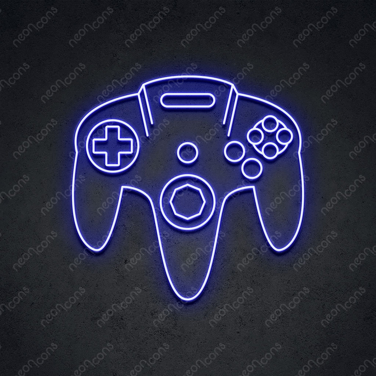 "Retro Controller" Neon Sign 2ft x 2ft / Blue / LED Neon by Neon Icons