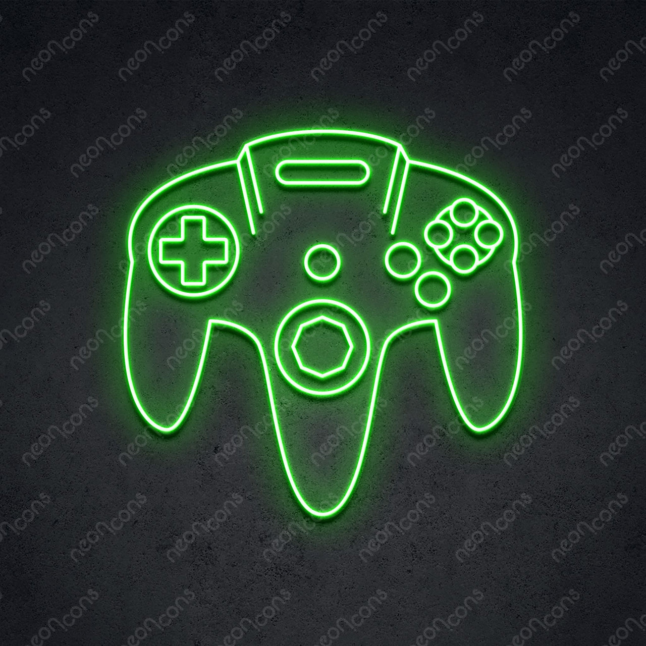 "Retro Controller" Neon Sign 2ft x 2ft / Green / LED Neon by Neon Icons