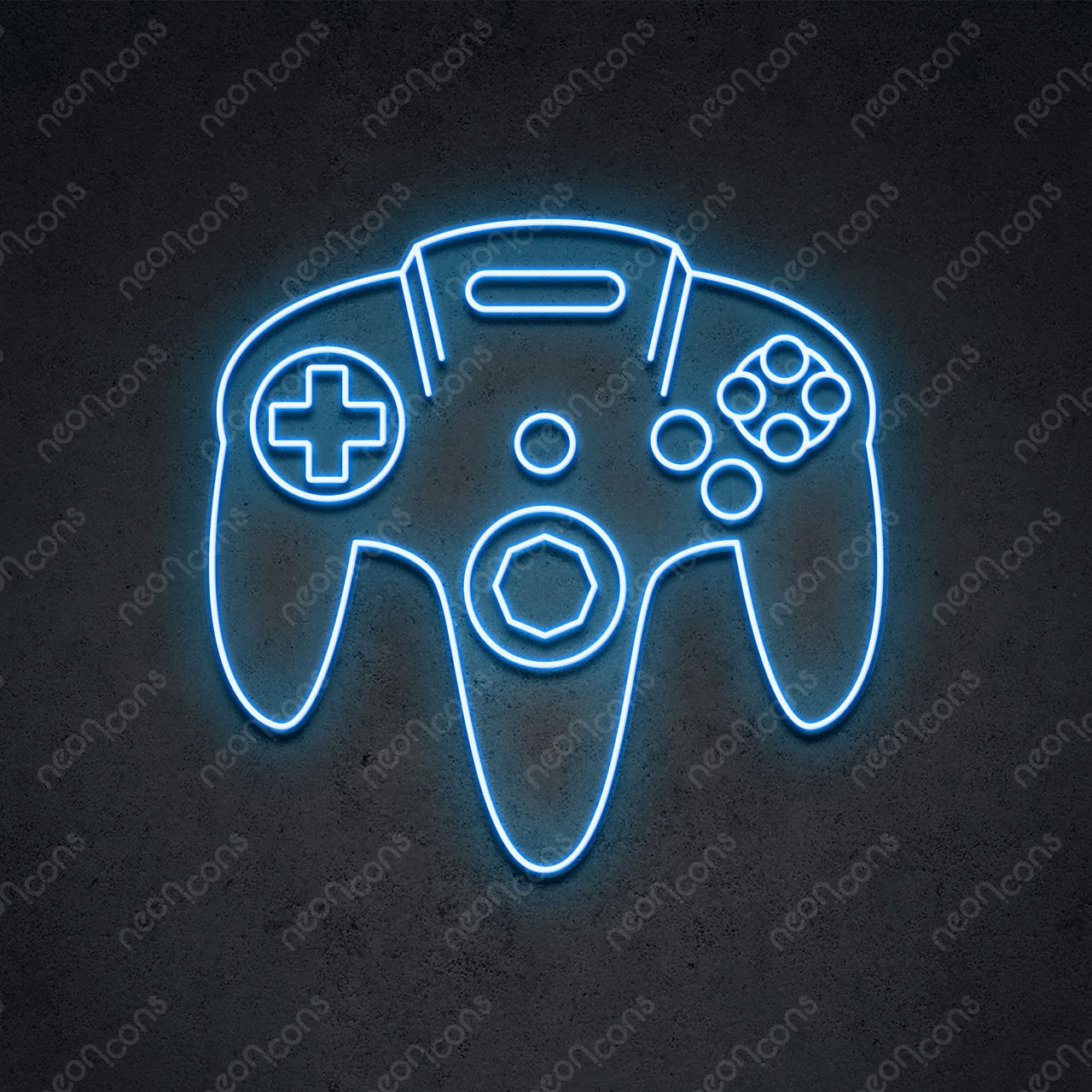 "Retro Controller" Neon Sign 2ft x 2ft / Ice Blue / LED Neon by Neon Icons