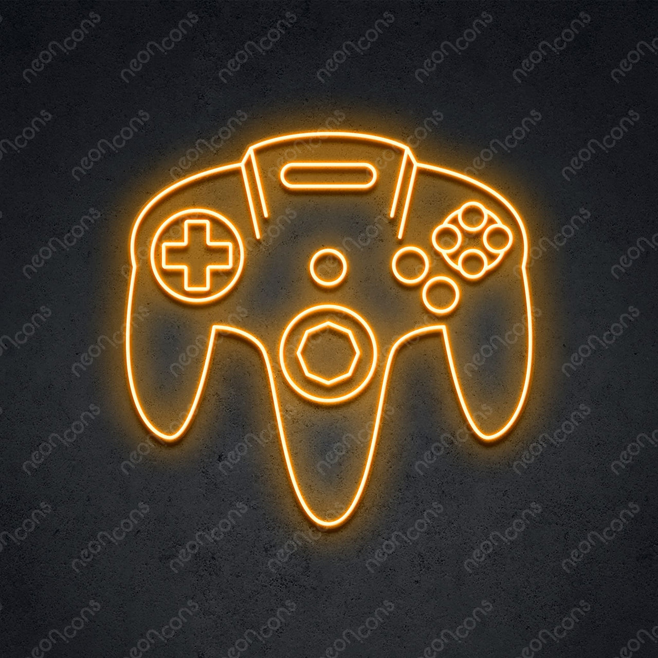 "Retro Controller" Neon Sign 2ft x 2ft / Orange / LED Neon by Neon Icons