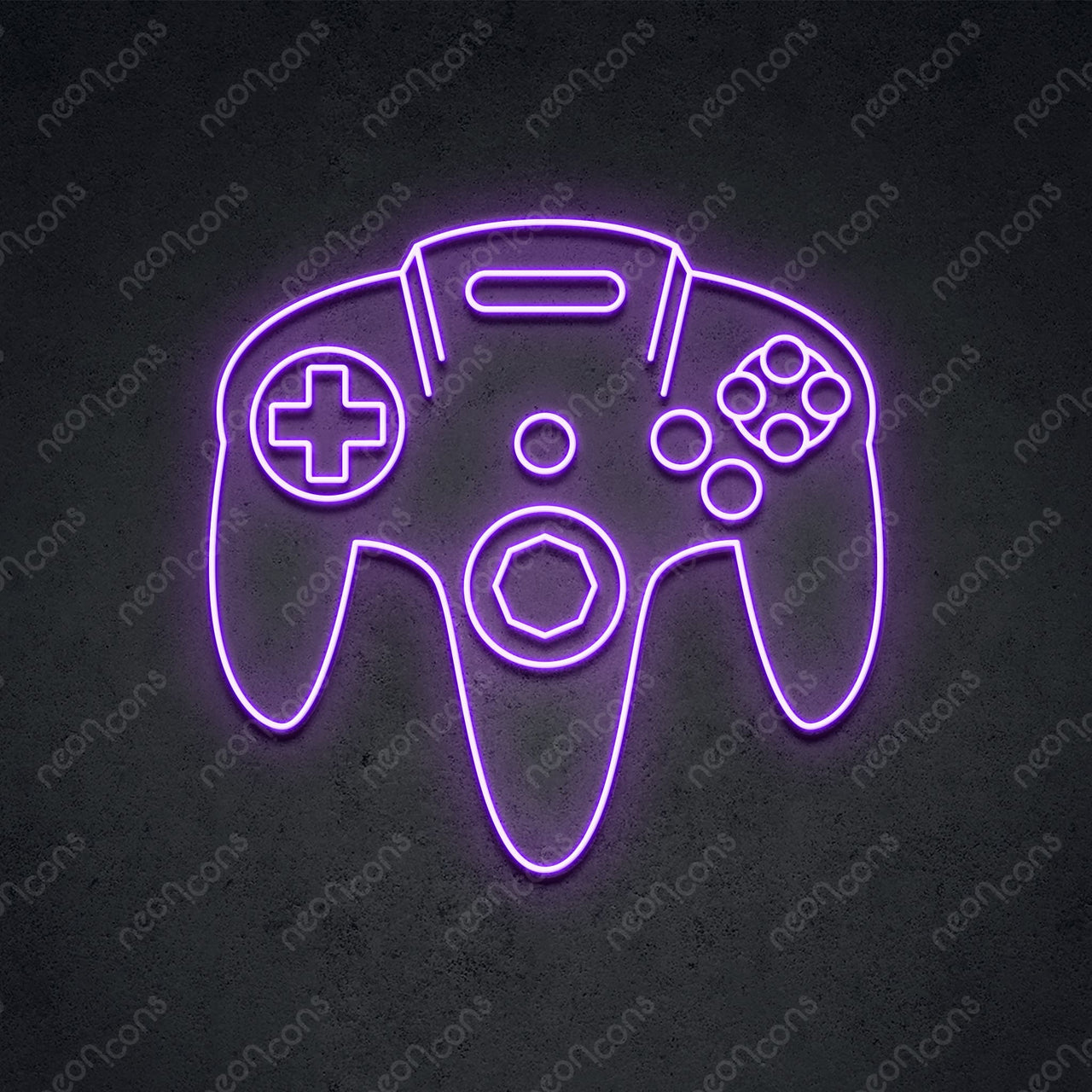 "Retro Controller" Neon Sign 2ft x 2ft / Purple / LED Neon by Neon Icons